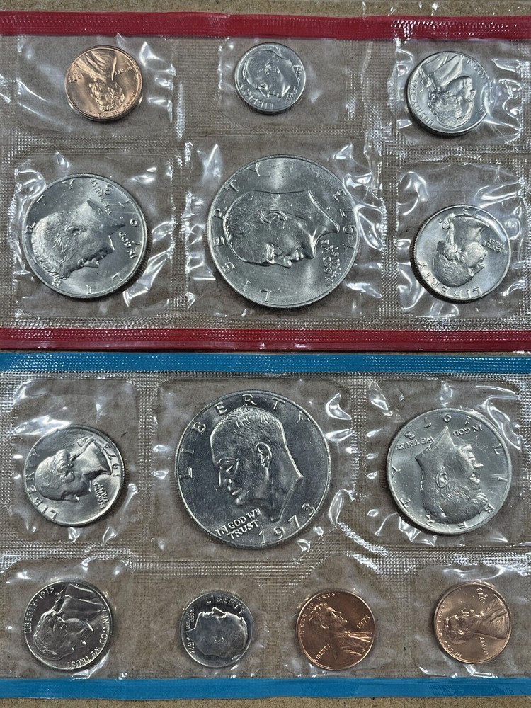 1973 P&D Uncirculated U.S. Mint Set with S Penny, No Envelope