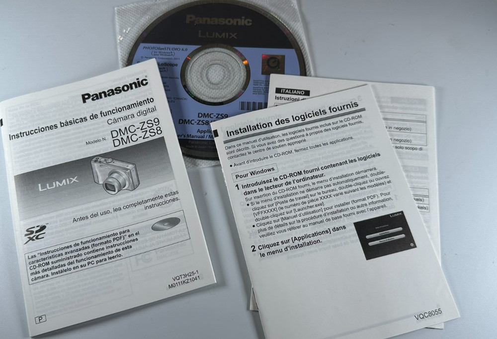 Panasonic DMC-ZS8 ZS9 Digital Camera Software CD + Basic Owner's Manual