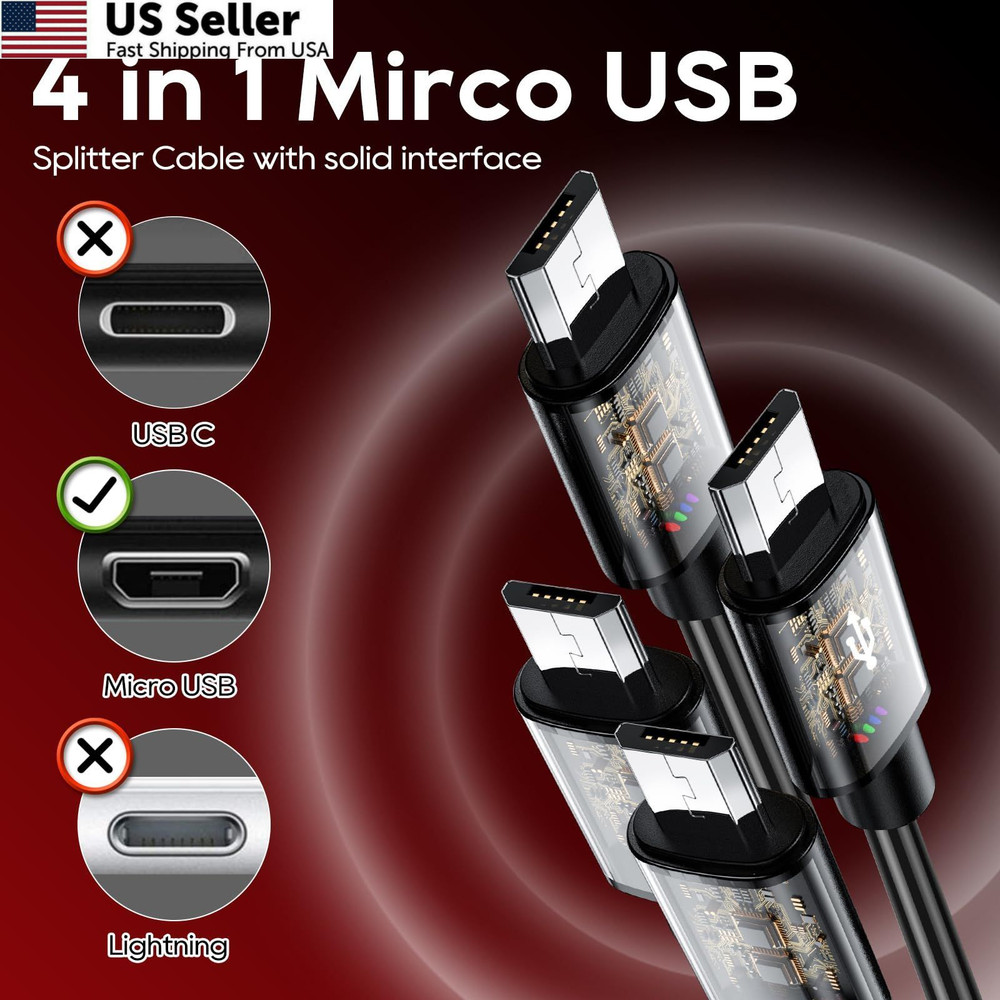 UCEC USB to Micro Splitter, 4 in 1 Charging Cable for Multiple...