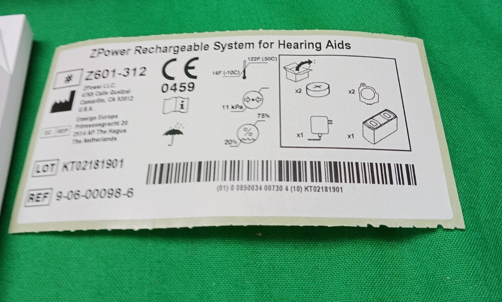 ZPower Rechargeable System For Hearing Aids New Open Box