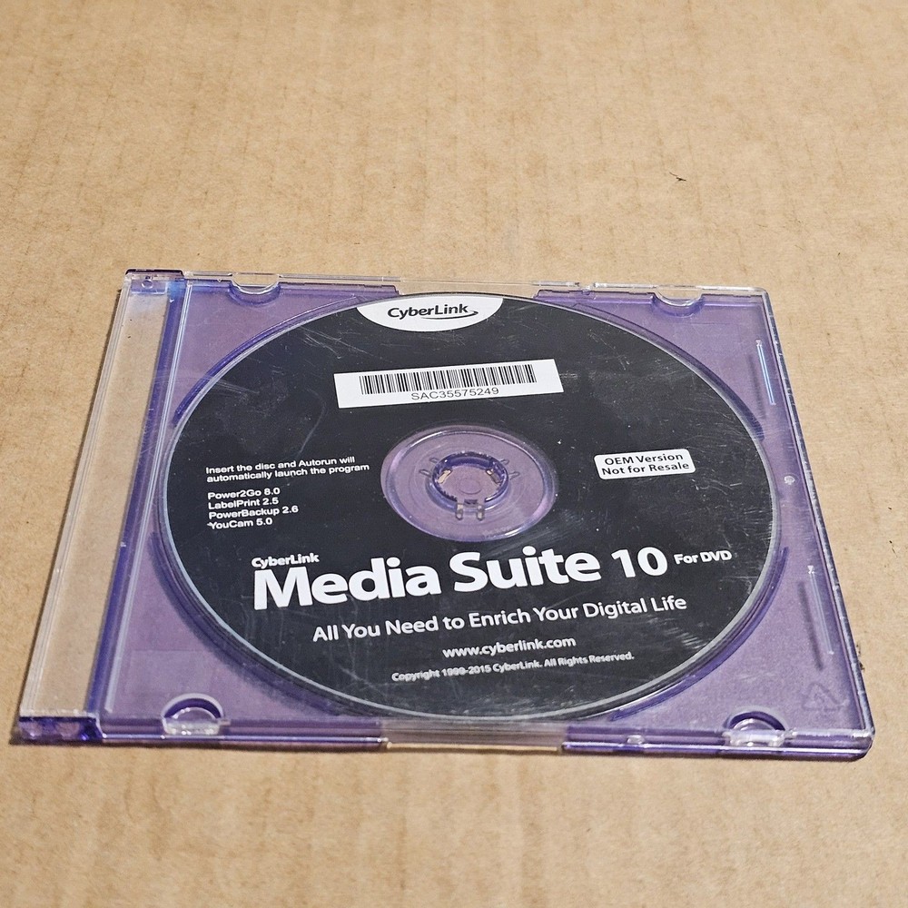 CyberLink PC DVD Media Suite 10 OEM Multimedia Software Disc