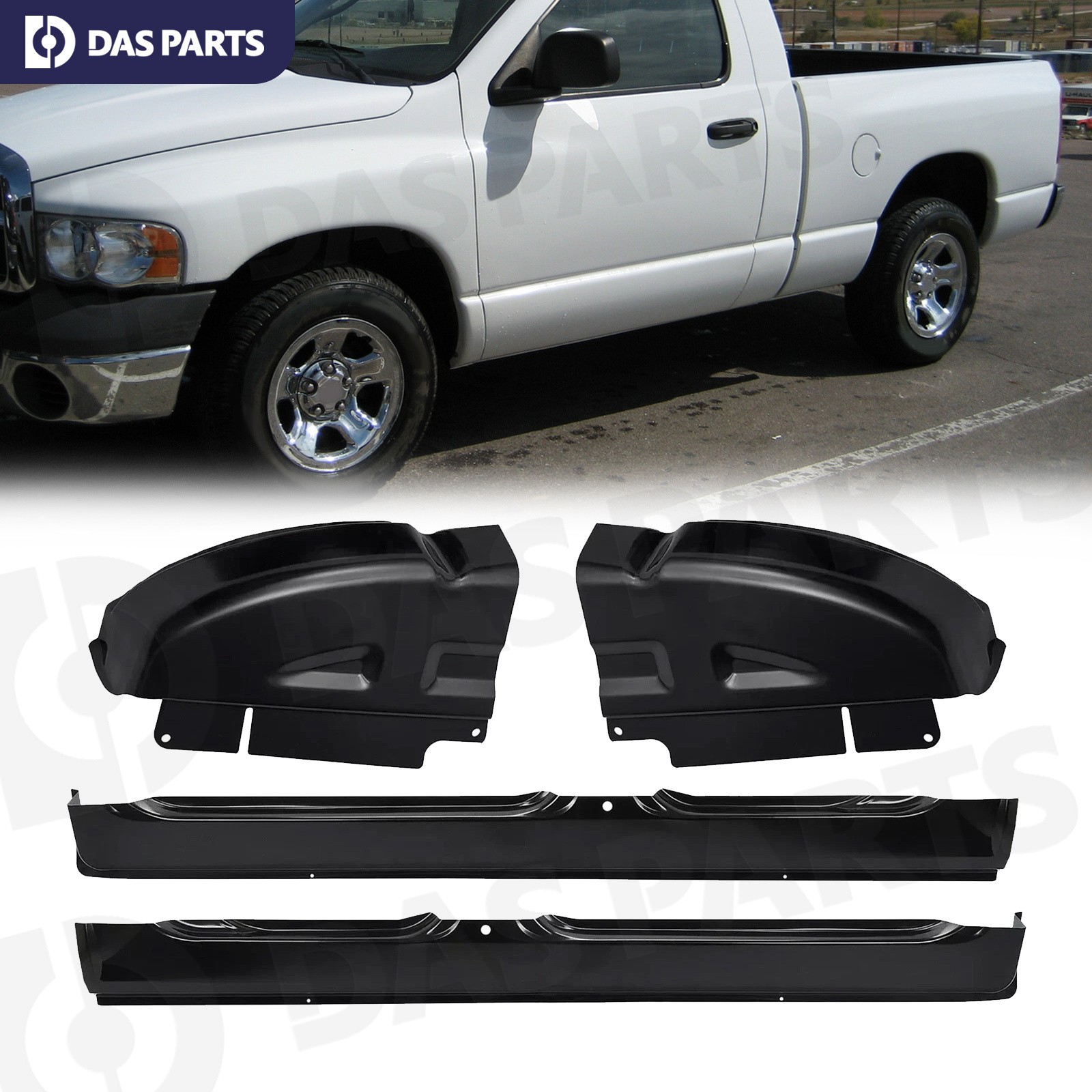 Pair Rocker Panels & Cab Corners For 2002-2008 Dodge Ram Quad Cab 1500 2500 3500