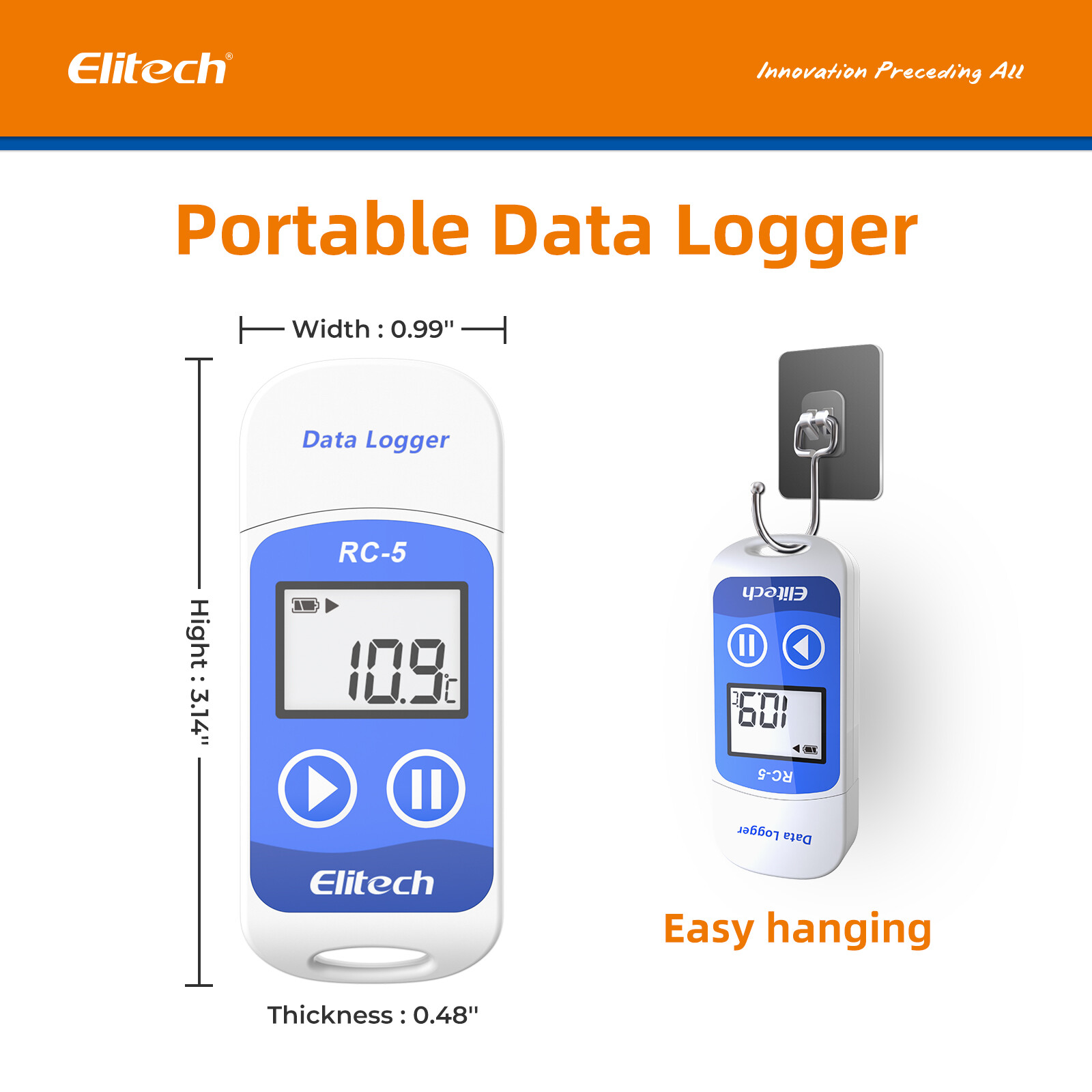 Elitech RC-5 USB Reusable Temperature Data logger Temp Recorder Quick PDF Report