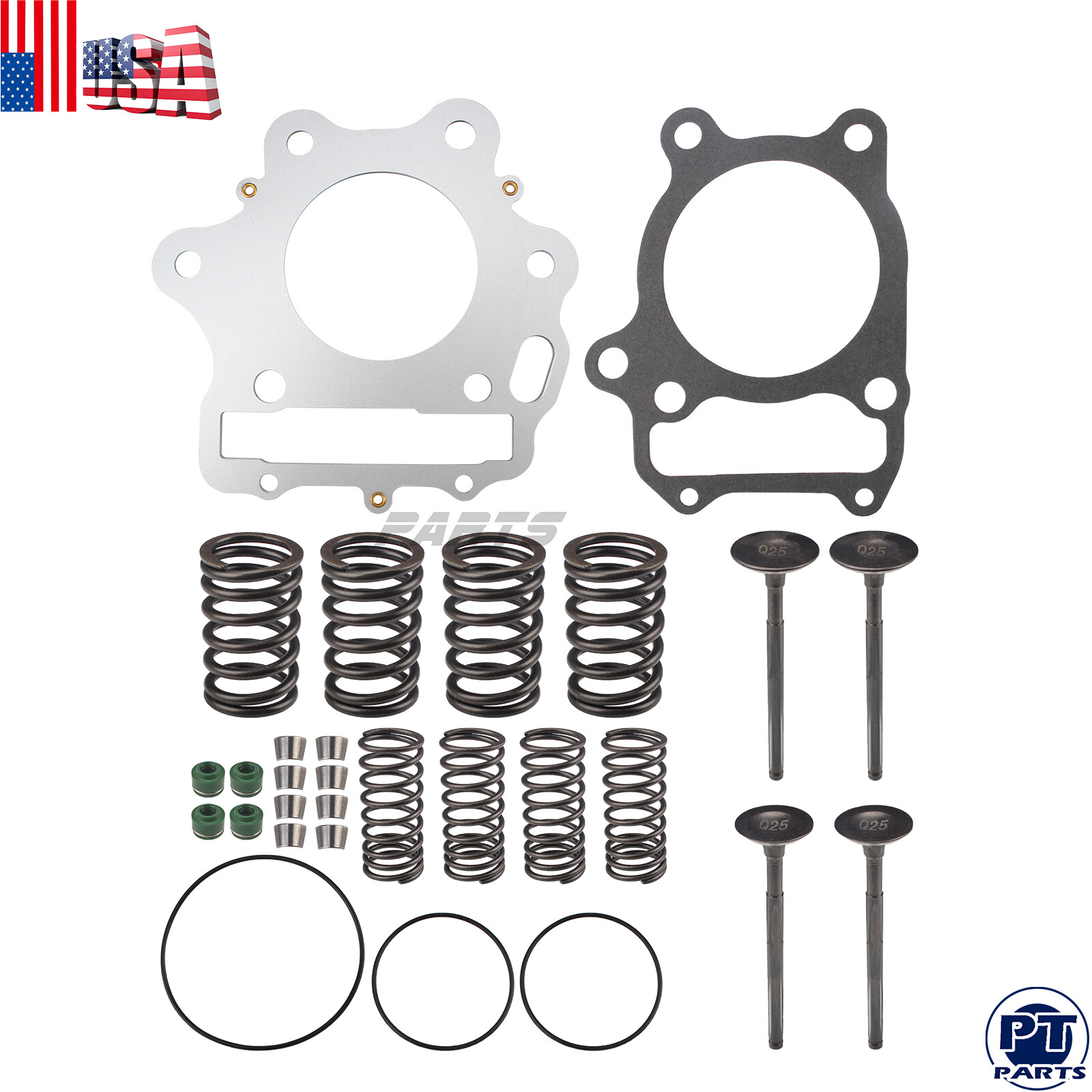 Cylinder Intake Exhaust Valve Kit for 1993-2008 Honda TRX300EX Sportrax 300 2X4