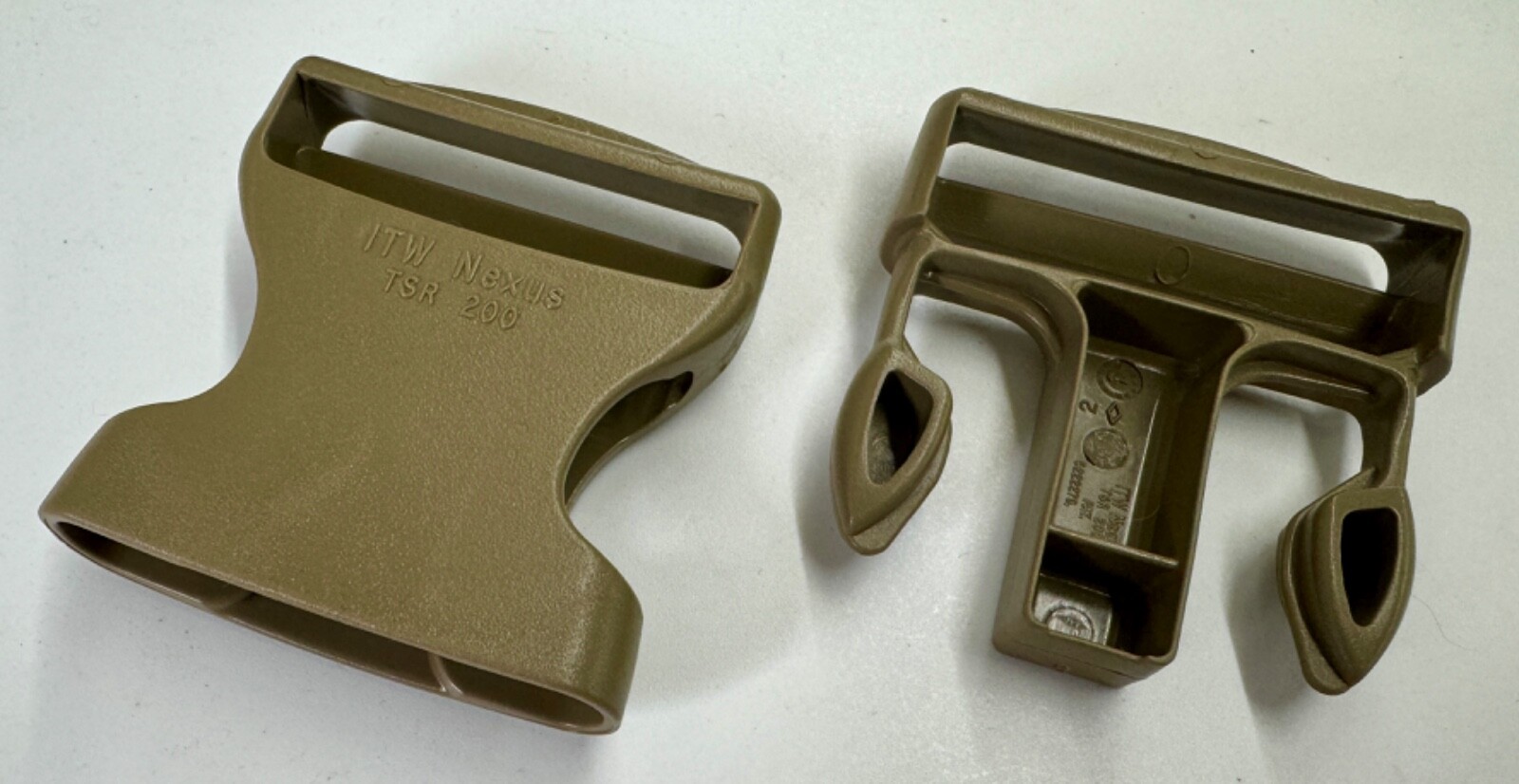 2 Inch ITW TSR 200 Side Release Buckle Heavy Duty USA Made Plastic Webbing Tan