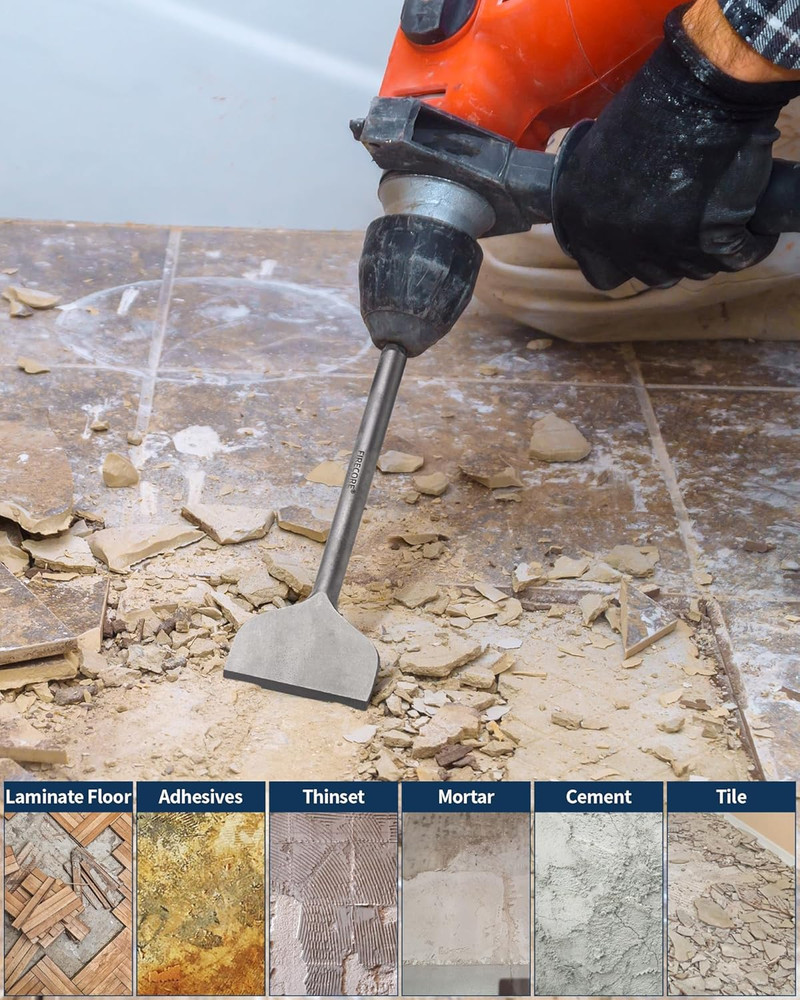 FS18310 SDS plus 3-In Wide Cranked Angled Bent Tile Removal Chisel (3”X10”)