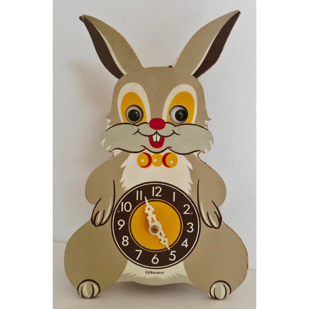 VINTAGE *NEW* 1960's Rabbit Wall Clock Germany