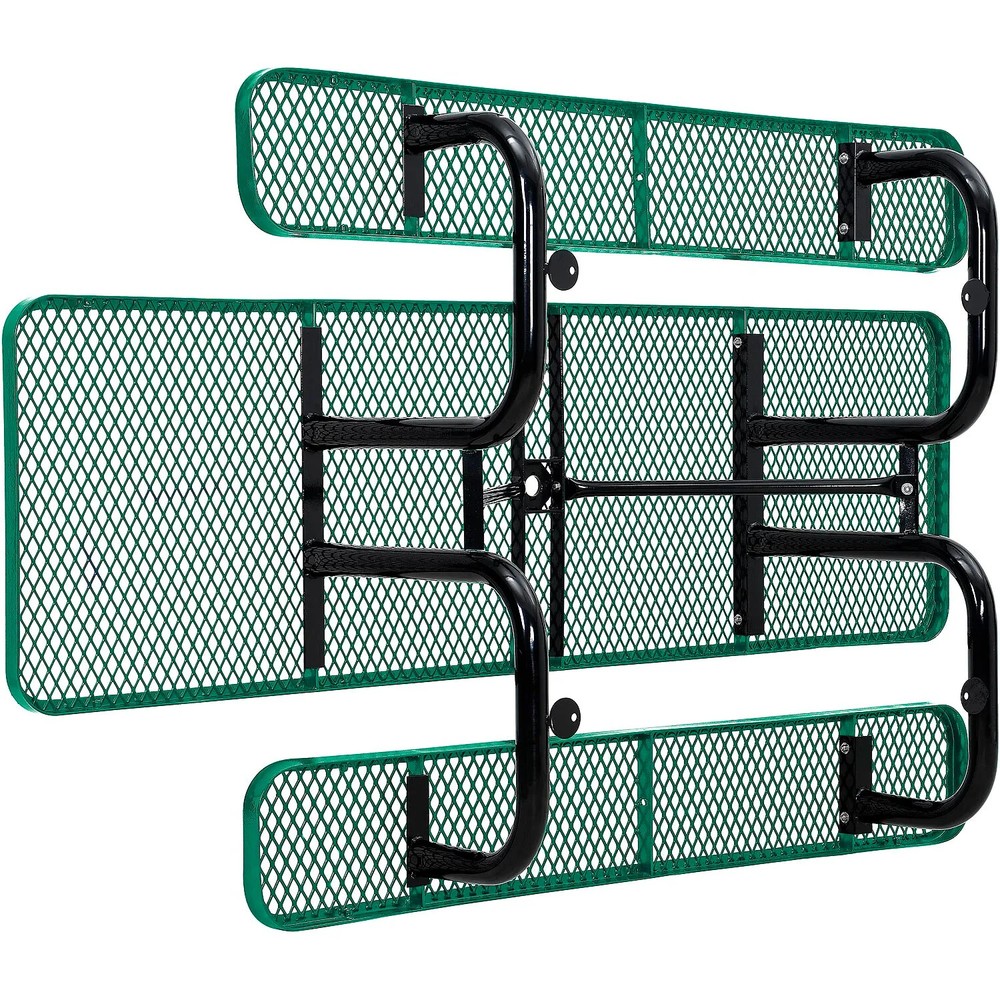 8' ADA Rectangular Picnic Table Expanded Metal Green (96" Long)