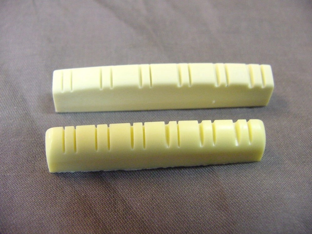 2 PRE-FITTED UPPER NUTS FOR TWELVE STRING GUITAR ( 12 STRING)