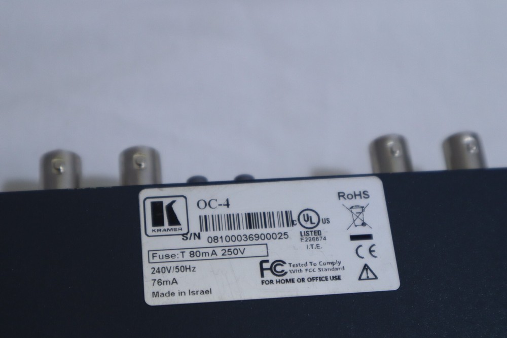 KRAMER QUAD CHANNEL VIDEO ISOLATOR W/WIRED MODEL#OC-4