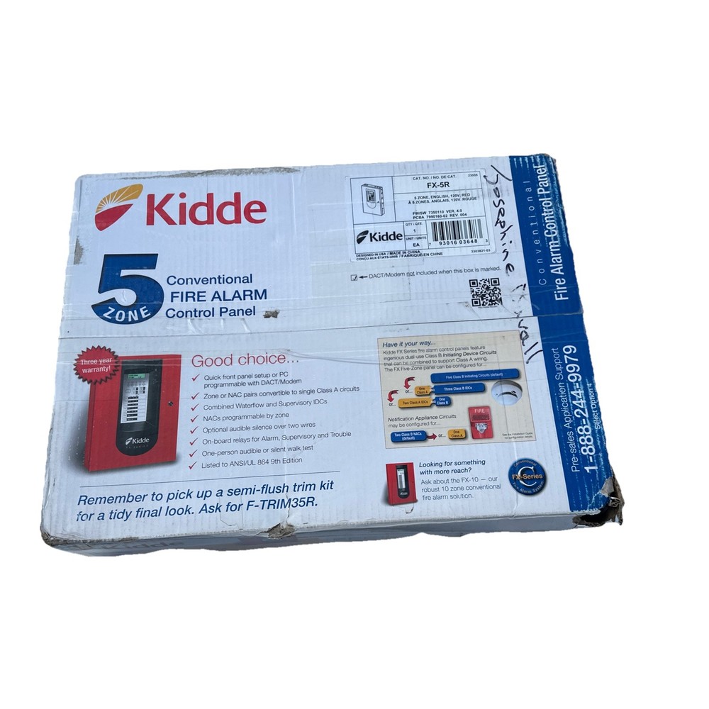 Kidde FX-5R Conventional Fire Alarm Control Panel - Same Day Shipping (SEALED)