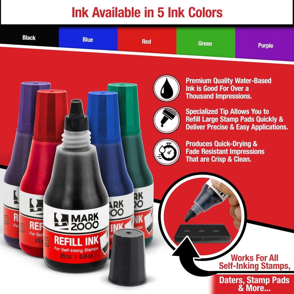 Mark 2000 Self-Inking Refill Ink - Green - 25cc (0.9oz)