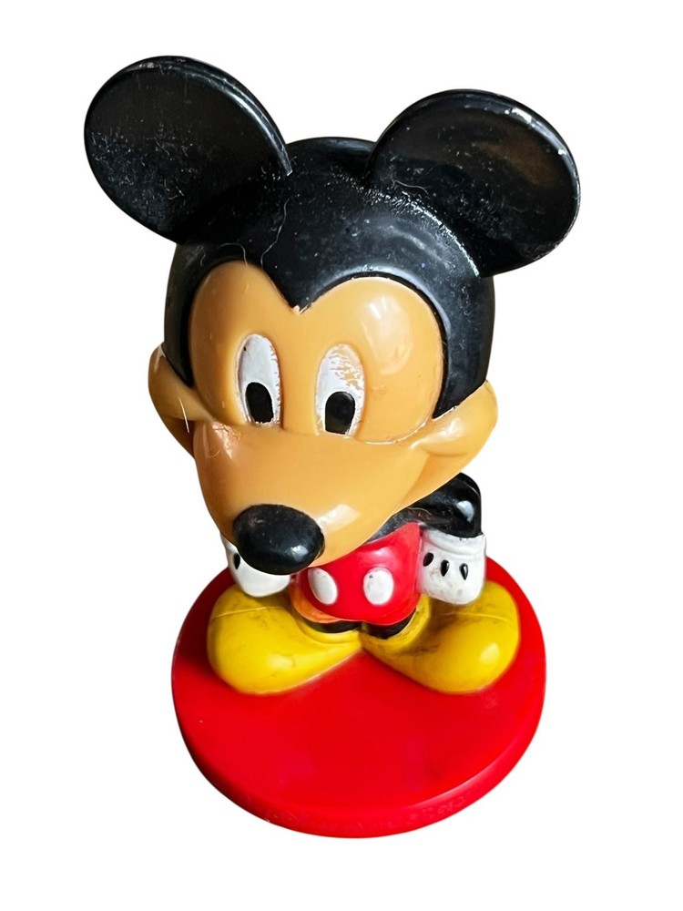 Mickey Mouse Disney Bobblehead 3.5" Red Base Multi-Color Plastic Kellogg's