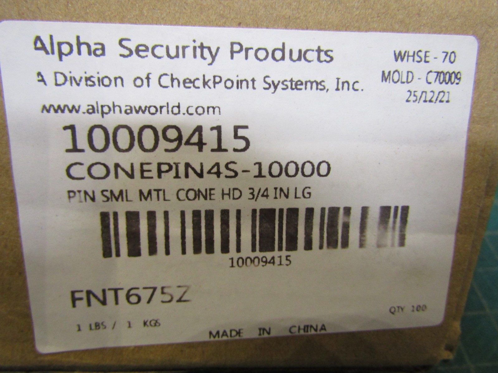 100 – Alpha Security Products 10009415 Conepin4s-10000. NEW in Box