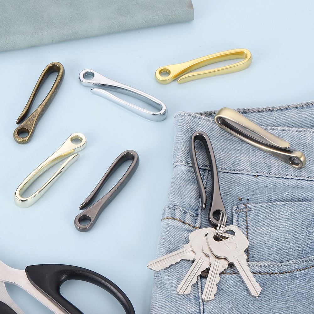Fish Hook Keychain,Alloy U Shape Key Ring, Matte Black Plated