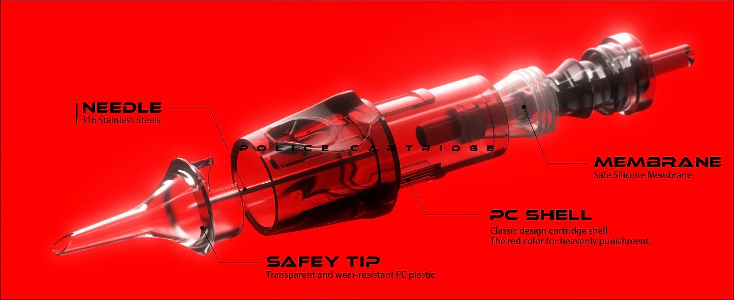 20, 40pcs CNC Police Tattoo Needle Cartridges RM RL RS