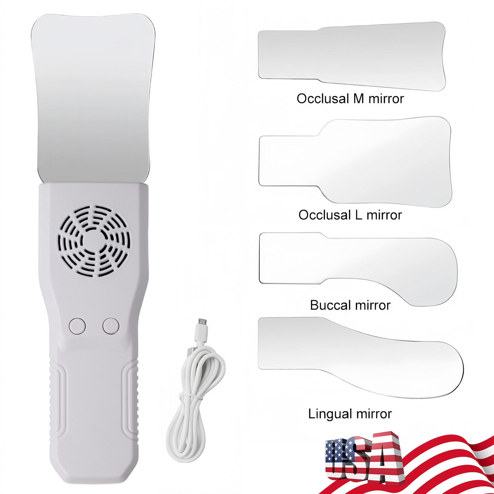 Dental Occlusal Mirror Fog Free LED Intra Oral Photo System 4 Mirrors Anti-Fog