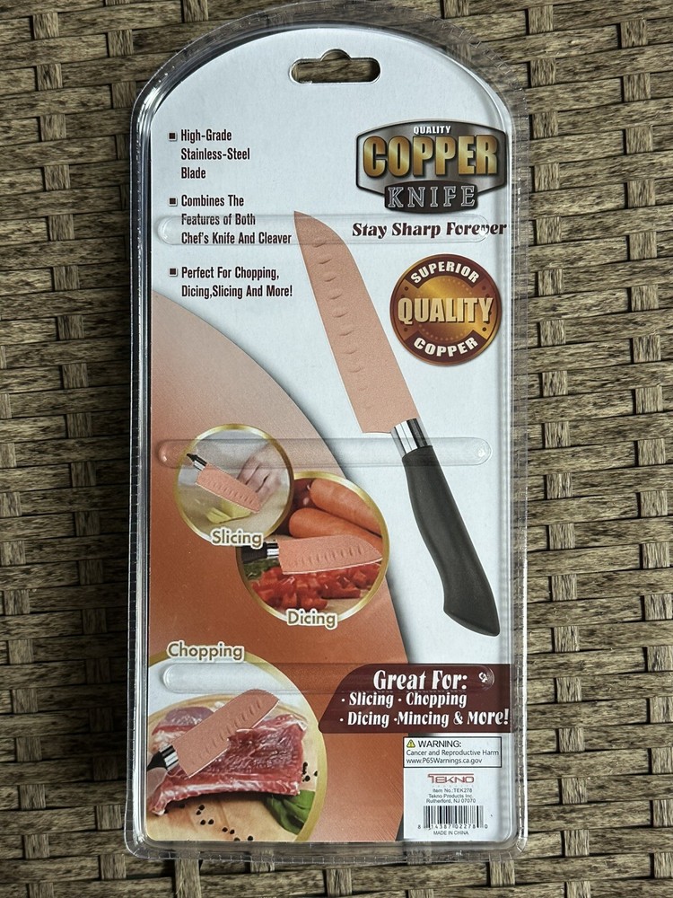 Copper Santoku Knife NEVER NEEDS SHARPENING