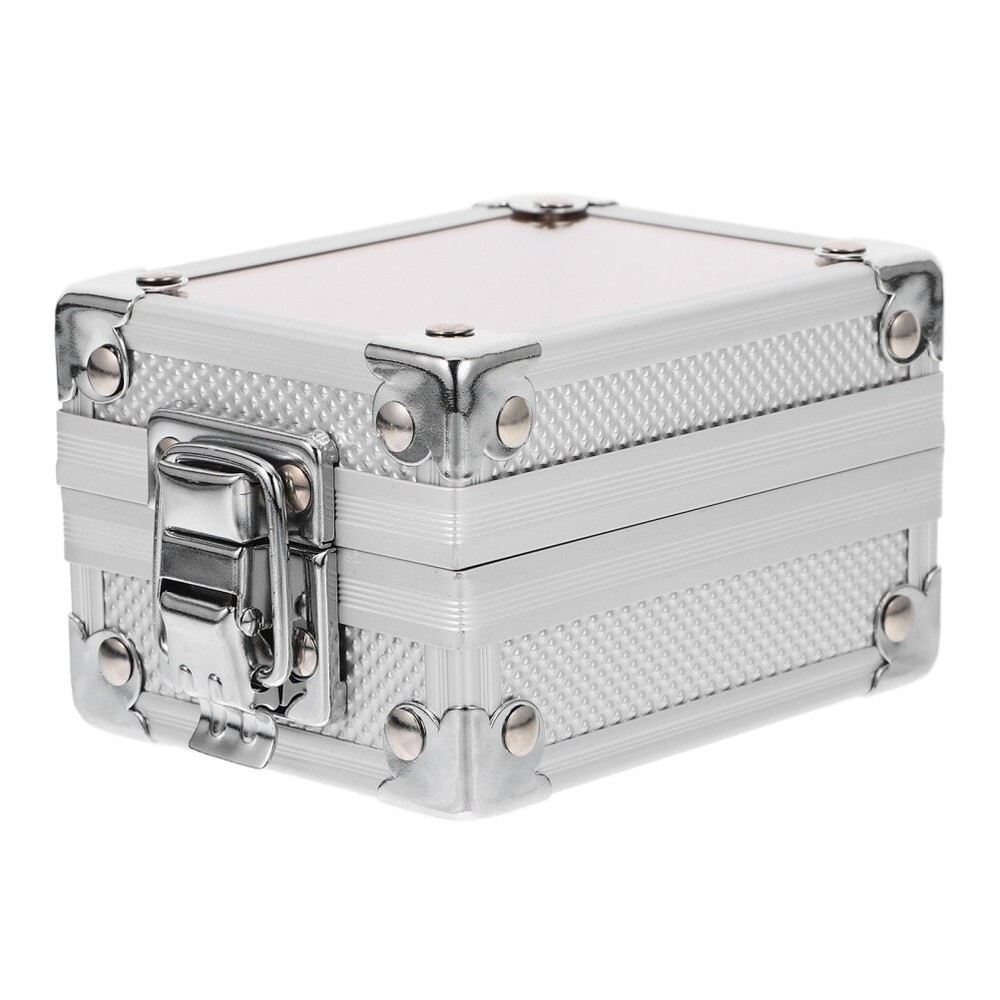 1PC Watch Container Box with Lock Watch Storage Silver Case for Gift