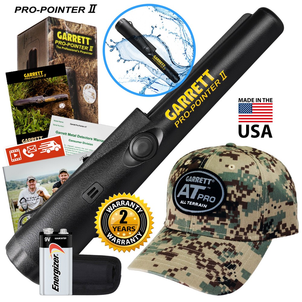 Garrett Pro-Pointer II Detector Pinpointer Probe and Garrett AT Pro Camo Cap