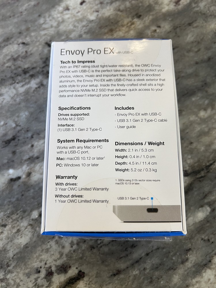 480GB Envoy Pro Elektron USB-C USB 3.1 Portable Storage Other World Computing