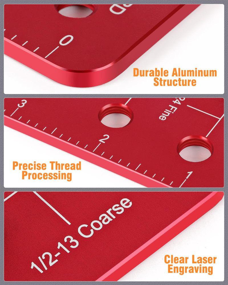 Nut and Bolt Thread Checker 19 Standard and 16 Metric Sizes