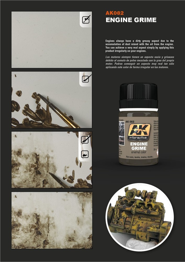 AK Interactive AK082 Weathering Engine Grime Enamel 35ml - US