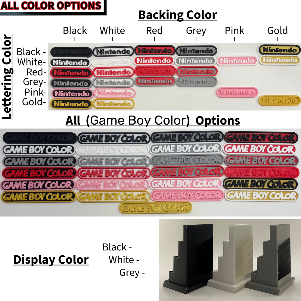 Game Boy Color System Display/Stand/Holder - DISPLAY ONLY (Customize Colors)