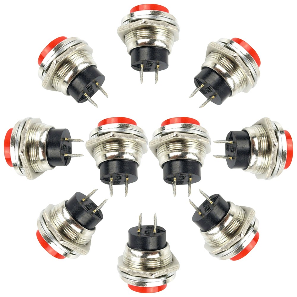 10* Small Self-Reset Round Button Head Power Switch Circle Kill Button Switch K
