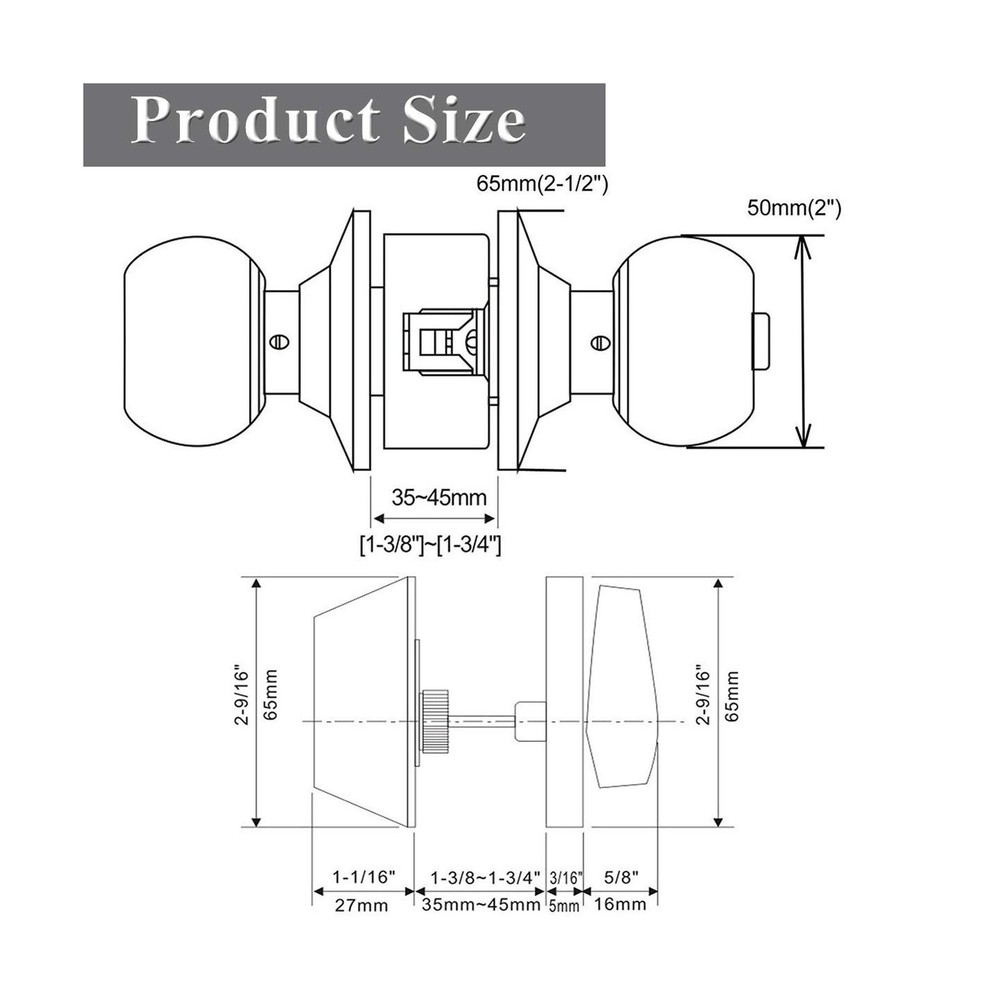 Probrico Entry Door Knobs Lock Set and Single Cylinder Deadbolt Combination S...