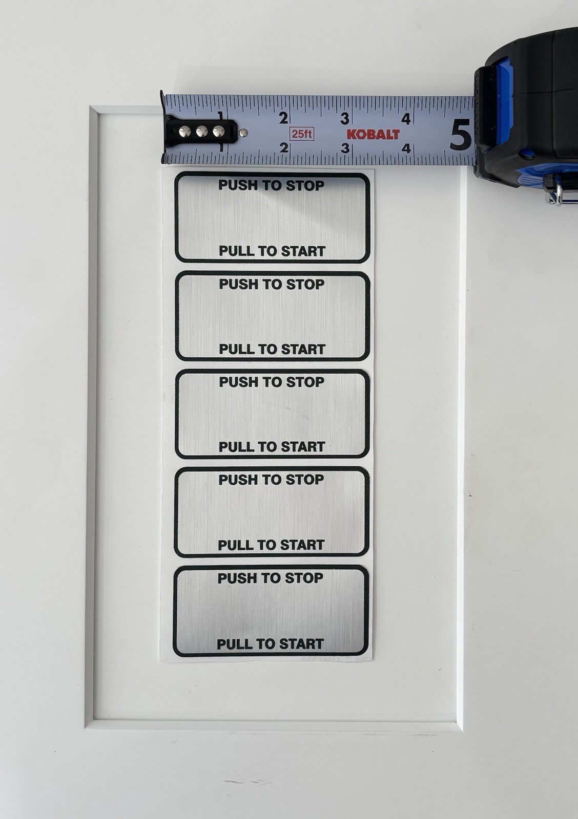 Push to Stop-Pull to Start Label,High Quality Metallic Sticker,Brand New,5 pack