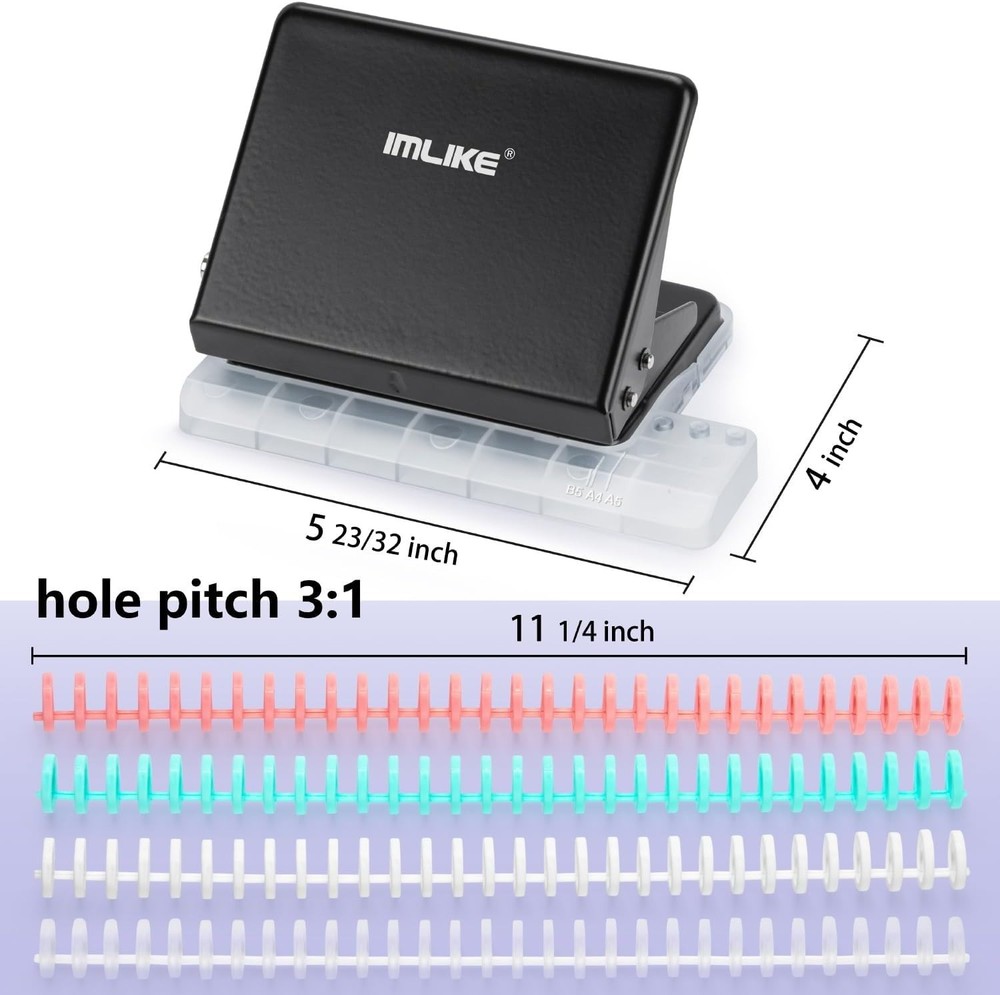 Practical 10-Hole Binding Machine with Multi-Color Binding Spines for Planners