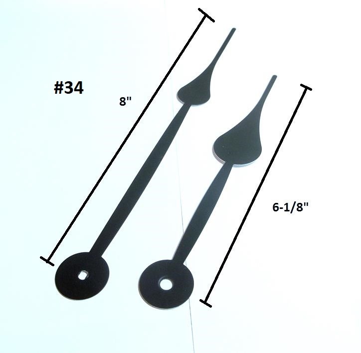 High Torque Clock Movement (Silent) with 8" Large Spaded Hands #34 - Wall Mount