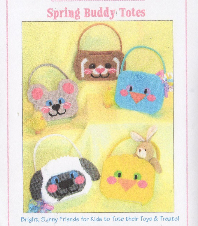 SPRING BUDDY TOTES 7ct  plastic canvas  PATTERN (#TF0688)
