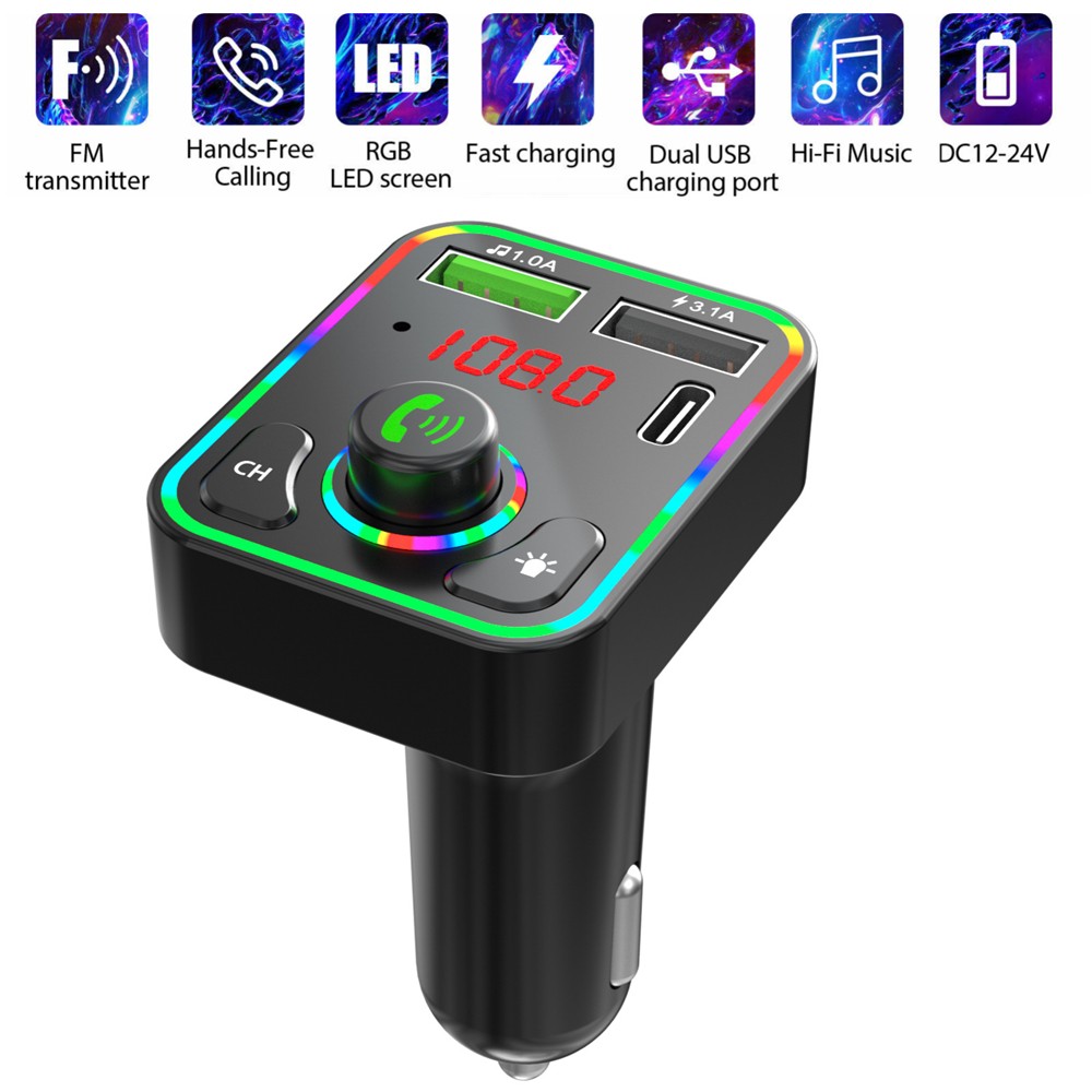 Dual USB Car Fast Charger Bluetooth 5.0 FM Transmitter Radio MP3 Player Adapter