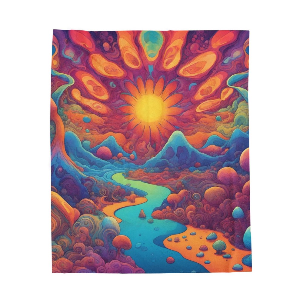 Psychedelic Nature Soft Plush Blanket Trippy Throw