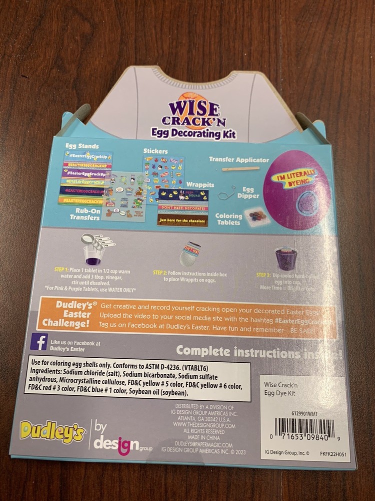 Dudley’s Wise Crack’n Easter Egg Decorating Kit Ages 5+