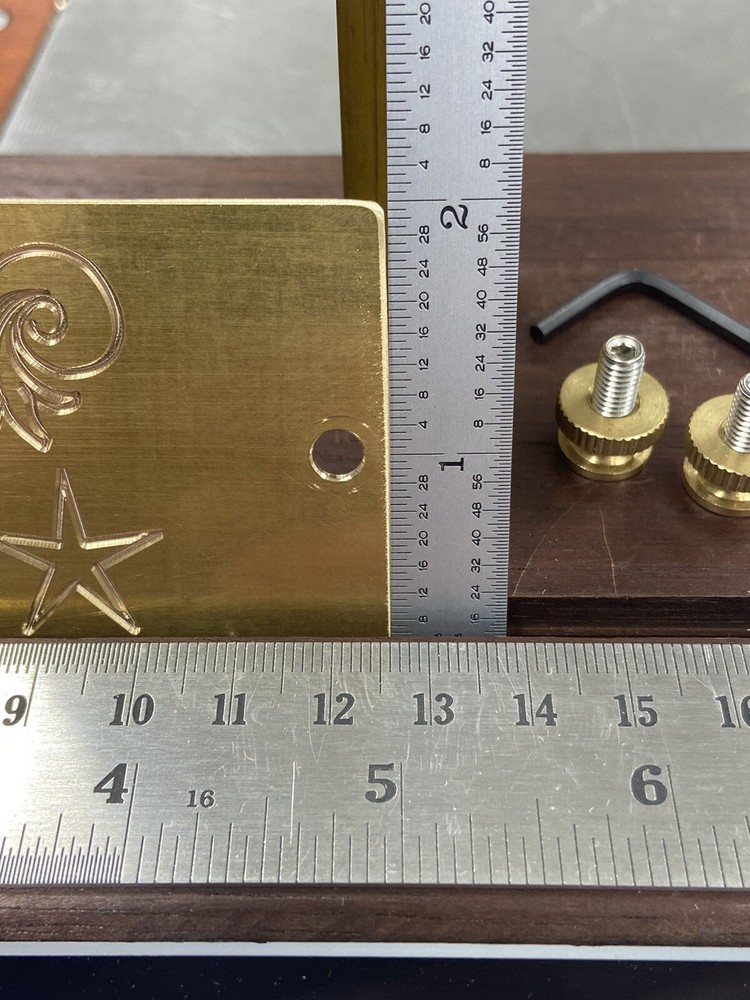 ANTIQUE SCROLL PATTERN SOLID BRASS ENGRAVING PLATE FOR NEW HERMES FONT