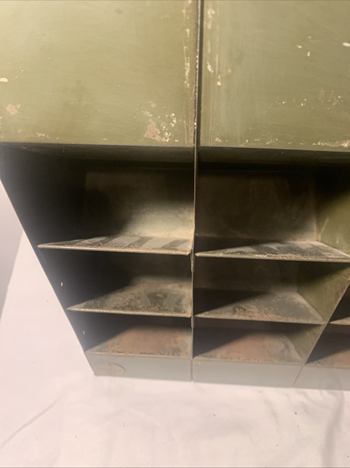 LYON Green Metal Steel Cabinet Parts Bin Tools Organizer Military