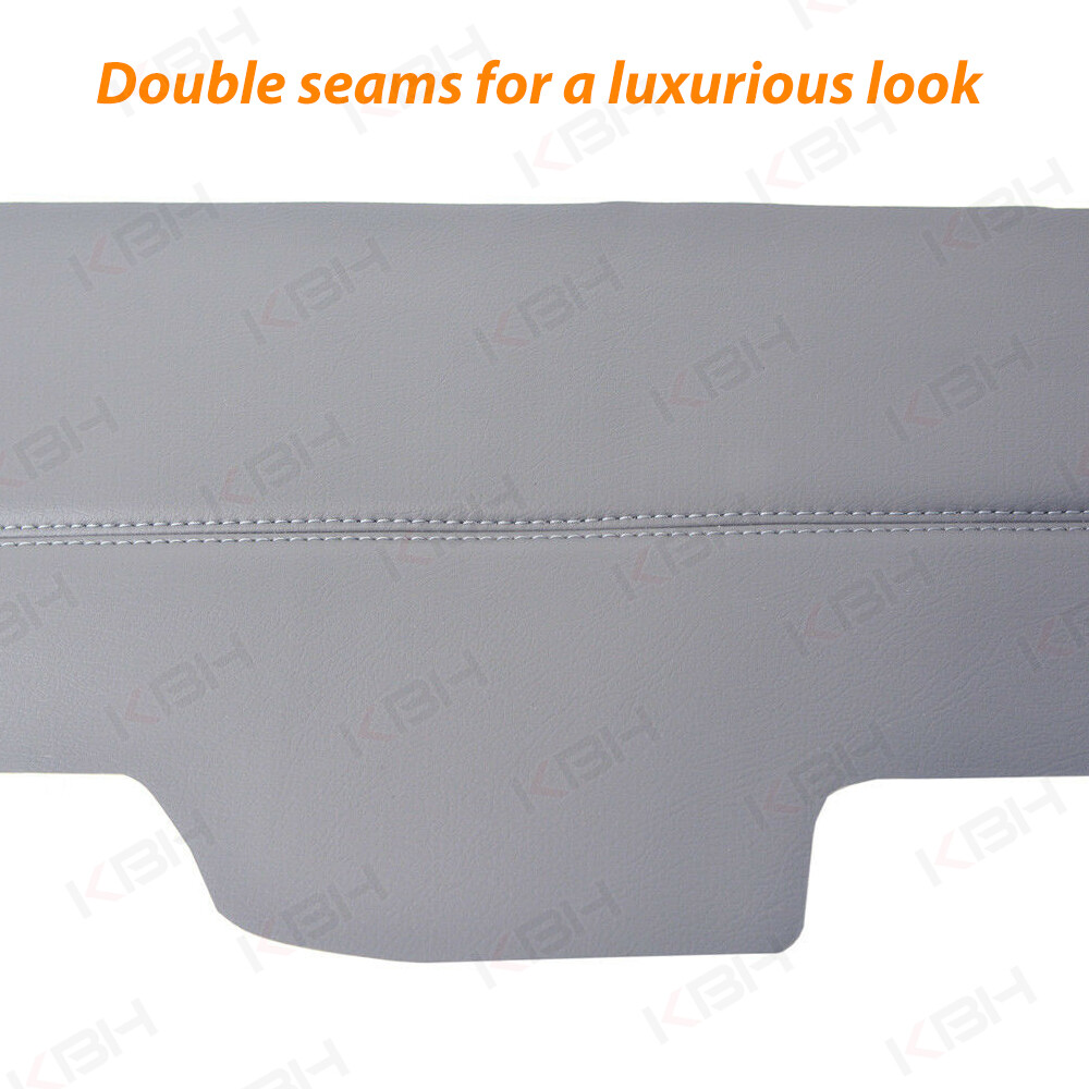 Insert Front Door Panel Cover Leather Replacement for Honda Pilot 2009-2015 Gray