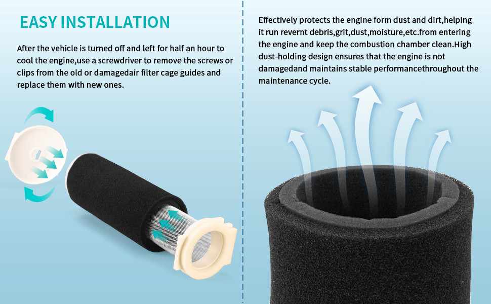 Air Filter & Cage Guide & END CAP Kit 2004-2013 For Yamaha Raptor 350 YFM350R
