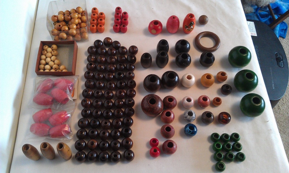 Macrame Wooden Bead Assortment / Some New & Used
