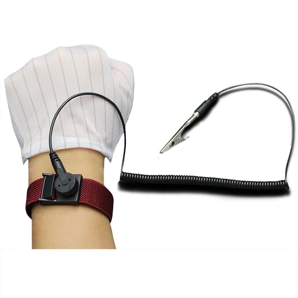 Anti Static Wrist Strap with grounding Wire ESD Large, Red-1