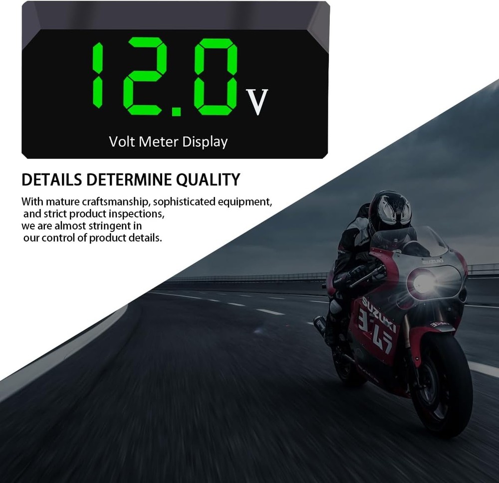 Mandark Digital Voltmeter DC 4-28V, 2PCS Waterproof 12V LED Voltage Meter, Auto