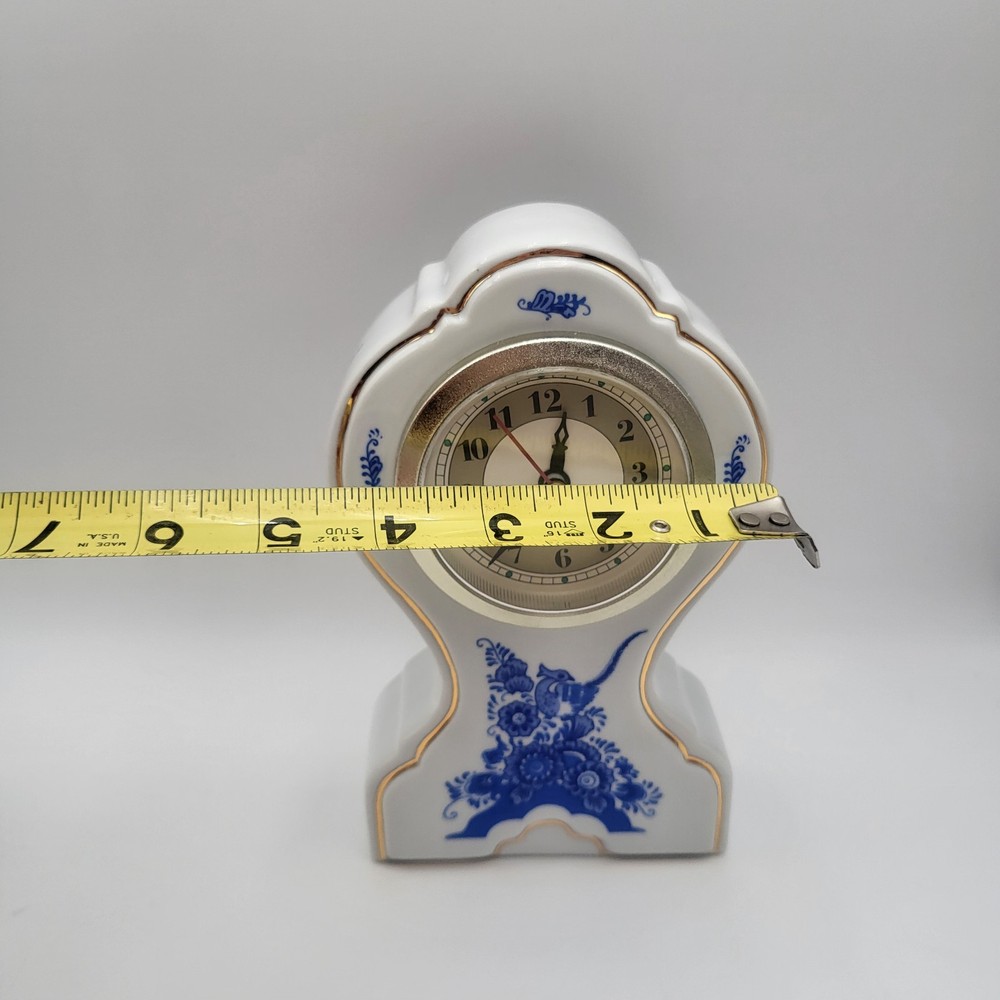 Vintage Rosdoft Park Clock Delftware Hand painted Tabletop Clock Quartz