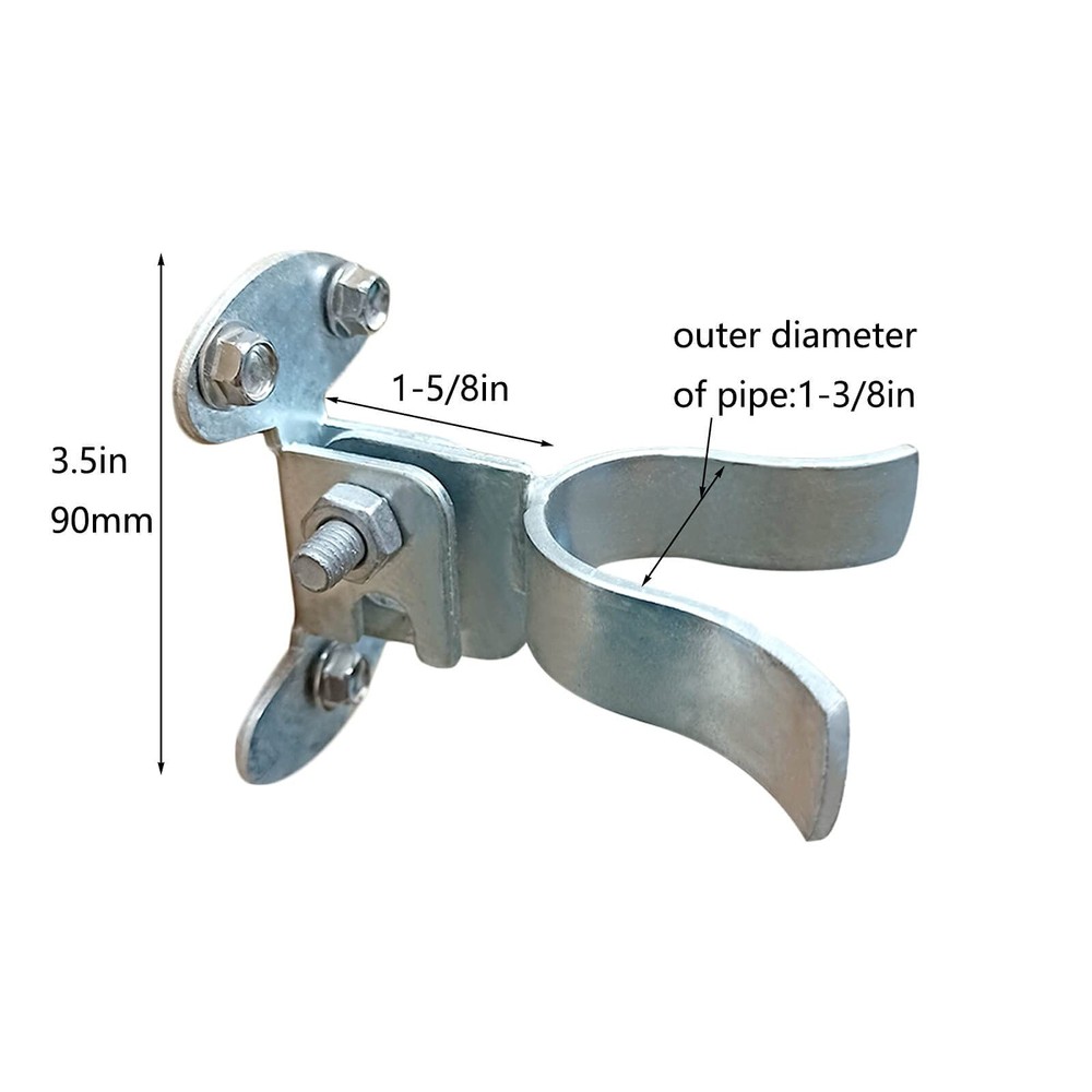 1-3/8" Flat Back Wall Mount Fork Gate Latch - Hardware with