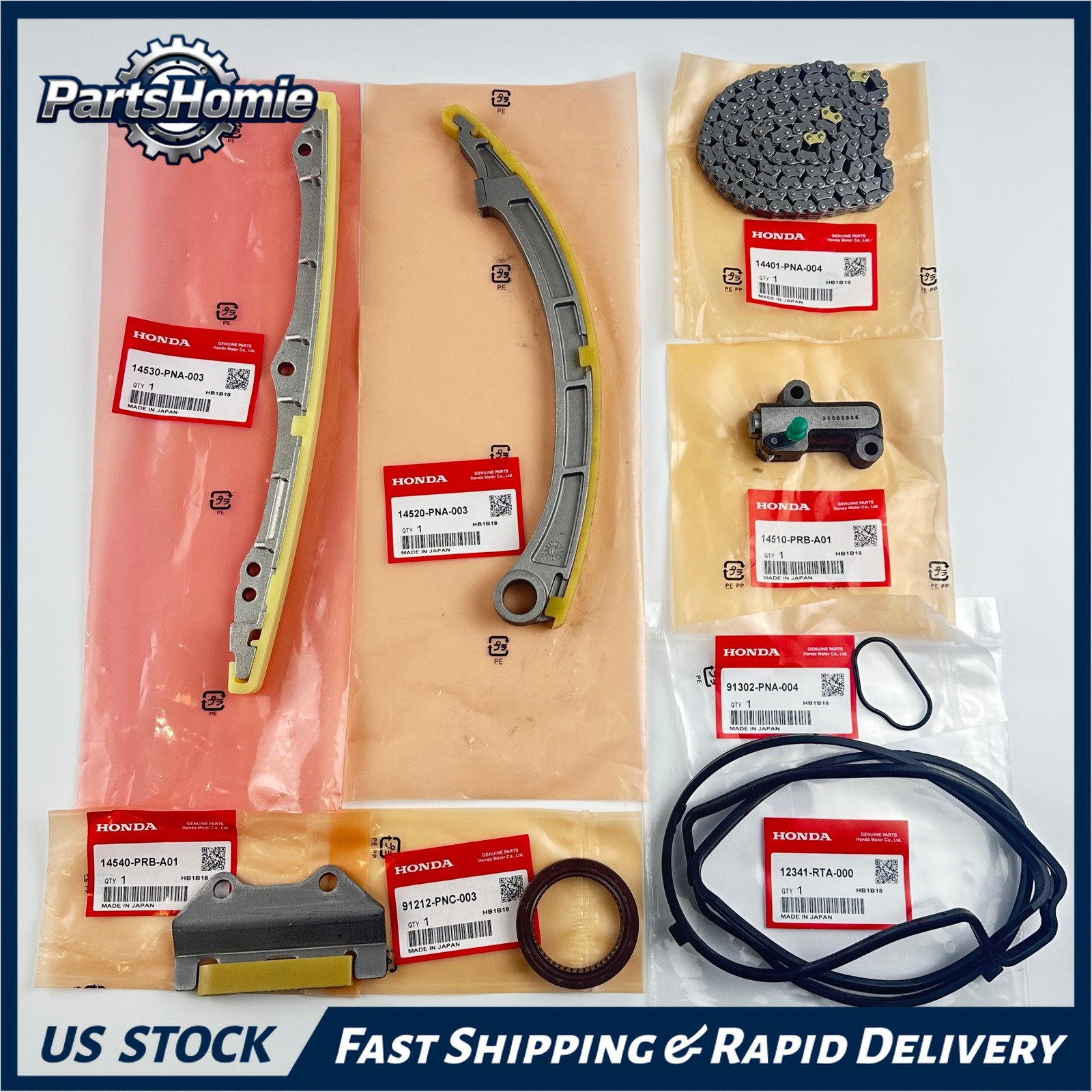 OEM 8Pcs Timing Chain Kit for 2002-2006 Honda Acura Civic RSX K20A2 K20A3 2.0L