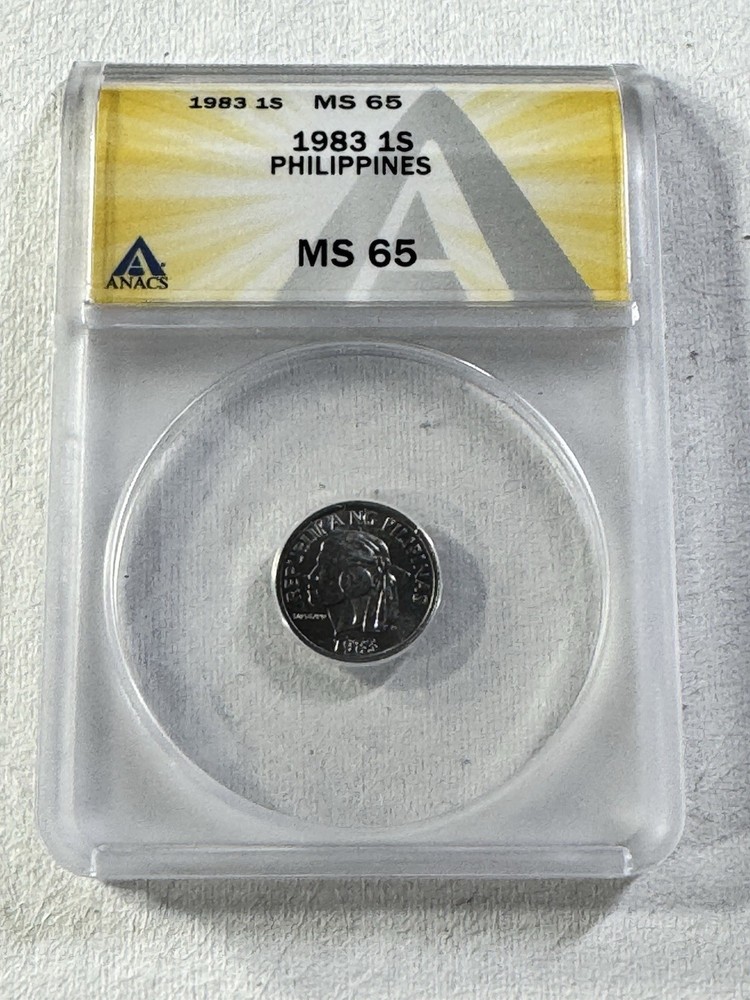 1983 Philippines 1 Sentimo Graded MS 65 by ANACS