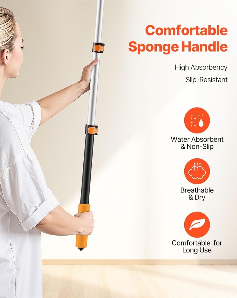 Telescopic Extension Pole, 2-4 FT Multi-Purpose FT, Orange
