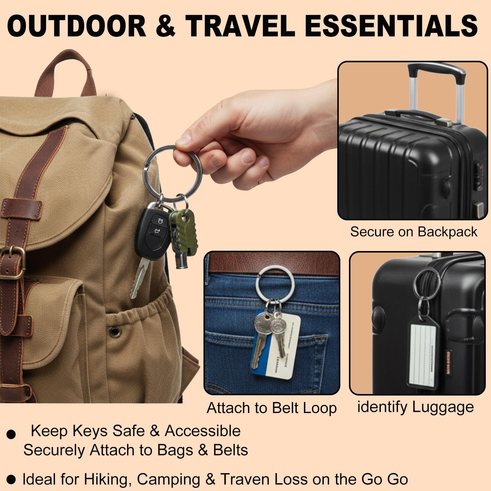 Split Key Rings Bulk for Keychain and Crafts 1 inch 25mm 900PCS Heavy-Duty